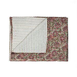 Taj Hotel Home Decor Kantha Cotton Throw | 1-Piece | Multicolor | 50"x70"